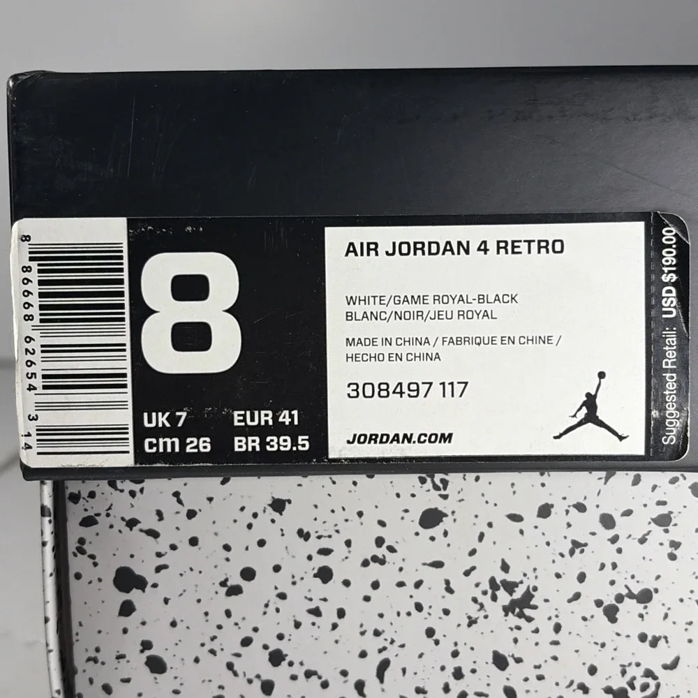 Size 8 Nike Air Jordan 4 Retro Motorsports‎ 2017 Sneaker 308497-117